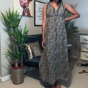 Animal print long maxi dress